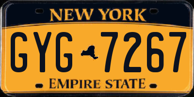 NY license plate GYG7267