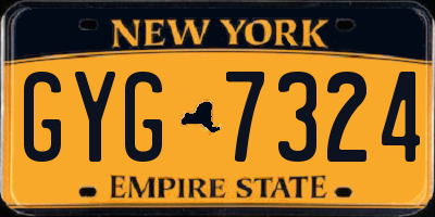 NY license plate GYG7324