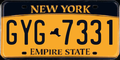 NY license plate GYG7331