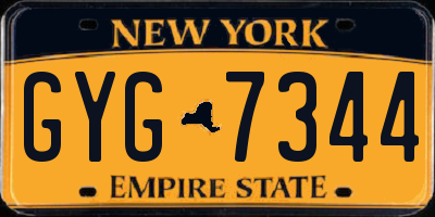 NY license plate GYG7344