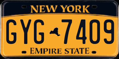NY license plate GYG7409