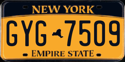 NY license plate GYG7509