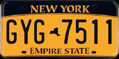 NY license plate GYG7511