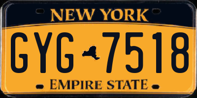 NY license plate GYG7518