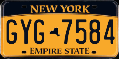 NY license plate GYG7584