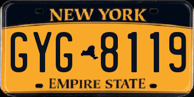 NY license plate GYG8119