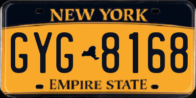 NY license plate GYG8168