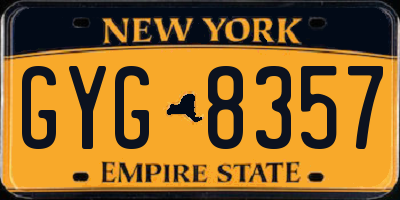NY license plate GYG8357
