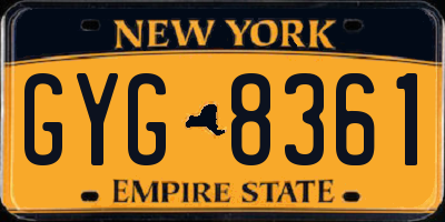 NY license plate GYG8361