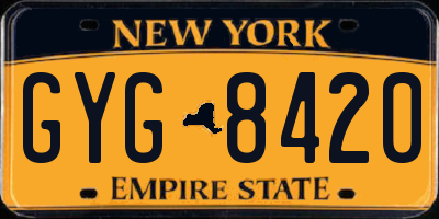 NY license plate GYG8420