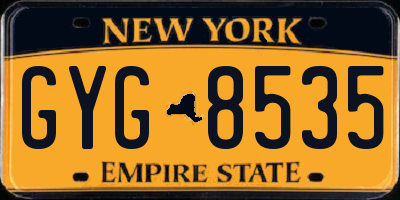 NY license plate GYG8535