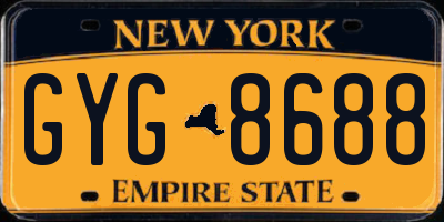NY license plate GYG8688