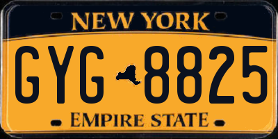 NY license plate GYG8825