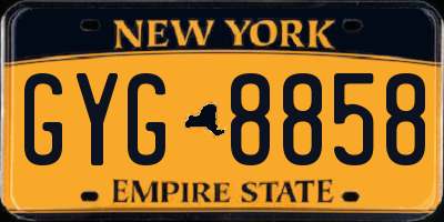 NY license plate GYG8858
