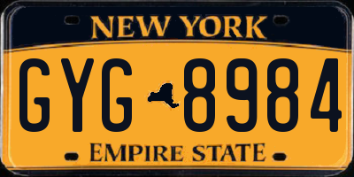 NY license plate GYG8984