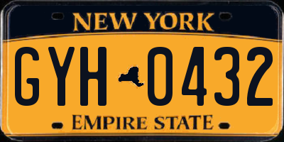NY license plate GYH0432