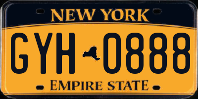 NY license plate GYH0888
