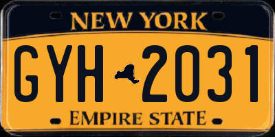 NY license plate GYH2031