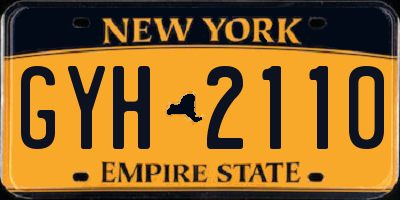 NY license plate GYH2110