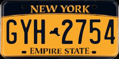 NY license plate GYH2754