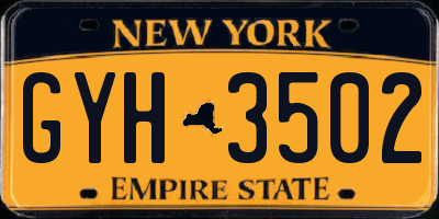 NY license plate GYH3502