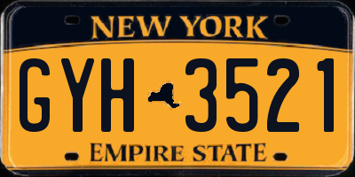 NY license plate GYH3521