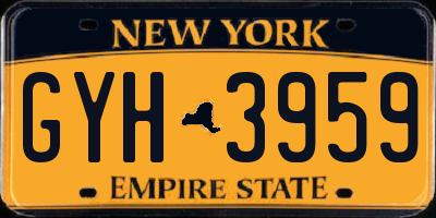 NY license plate GYH3959