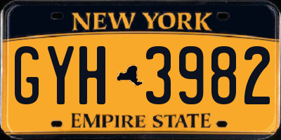 NY license plate GYH3982