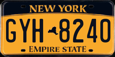 NY license plate GYH8240
