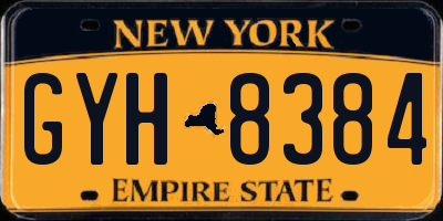 NY license plate GYH8384