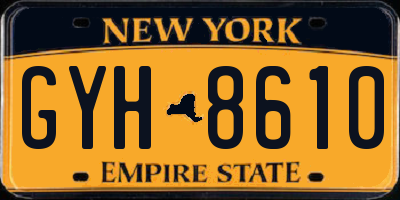 NY license plate GYH8610