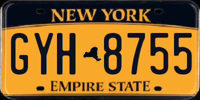 NY license plate GYH8755
