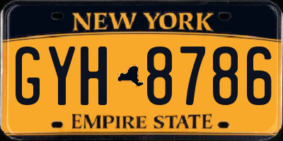 NY license plate GYH8786