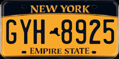 NY license plate GYH8925