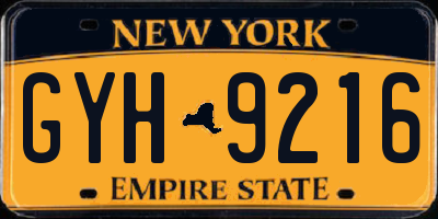 NY license plate GYH9216