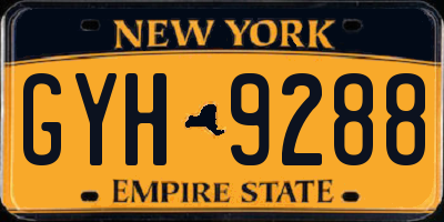 NY license plate GYH9288