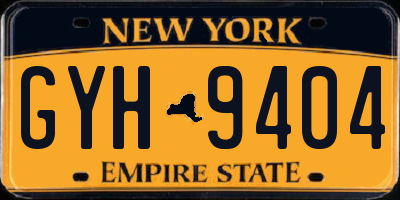 NY license plate GYH9404
