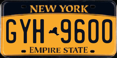 NY license plate GYH9600