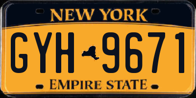 NY license plate GYH9671