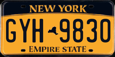 NY license plate GYH9830