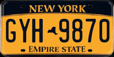 NY license plate GYH9870