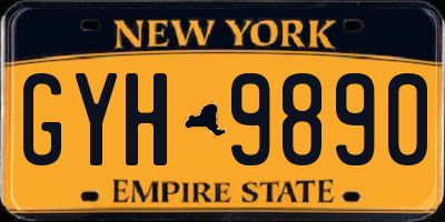 NY license plate GYH9890