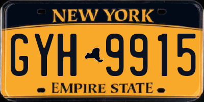 NY license plate GYH9915