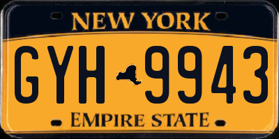 NY license plate GYH9943