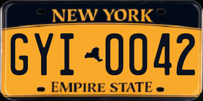 NY license plate GYI0042
