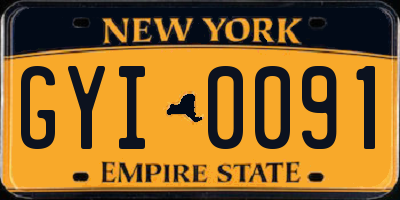 NY license plate GYI0091