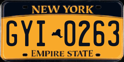NY license plate GYI0263