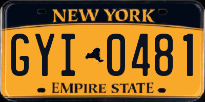 NY license plate GYI0481