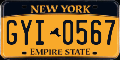 NY license plate GYI0567