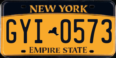 NY license plate GYI0573